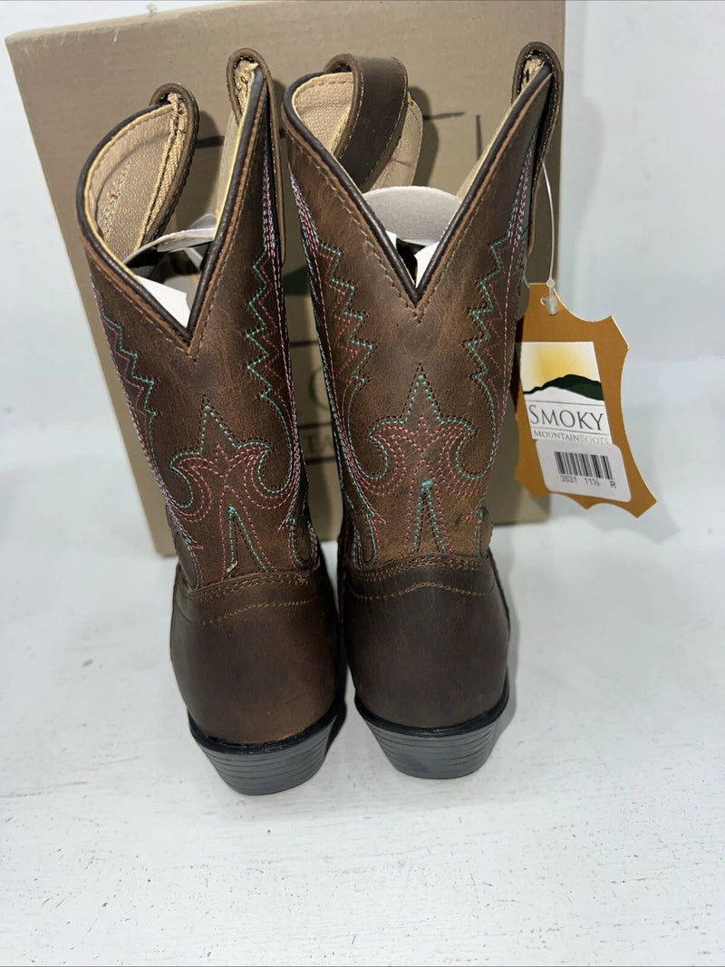 New Children’s Brown Smoky Mountain Cowboy Boots.3531C 11.5 11 1/2. 24-118