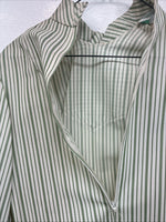 New Women’s Texas Togs Green Stripe Long Sleeve Zip Up Show Shirt Size 32 3B-4