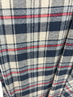 New Men’s White Horse Brown Blue Plaid Long Sleeve Pearl Snap Large Tall X-74