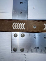 New Brown Genuine Leather 3D Pendent And Weaved 28” Belt #3502 JJ-57