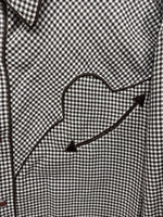 New Men’s White Horse Brown White Checkered Long Sleeve Pearl Snap 2XL H-50