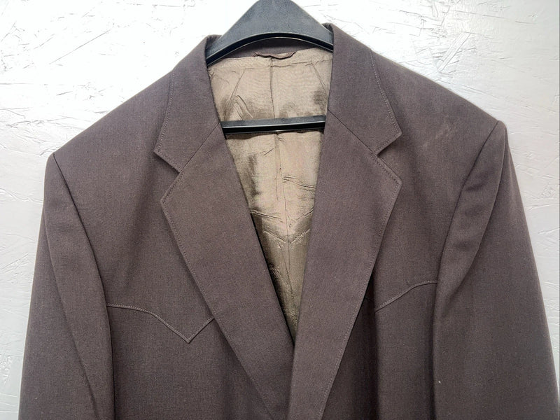 New Men’s Circle S Brown Suit Jacket 48L #1929 S-608