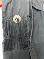 New Women’s Black Fringe Western Express Vest XL UU-43