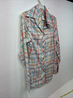 New Girls Dickson Jenkins Pink Plaid Long Sleeve Pearl Snap Size 28 DD-124