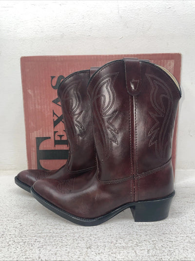 New Children’s Cherry Black Texas Brand Cowboy Boots. C 202 2.5 2 1/2 D. 23-158