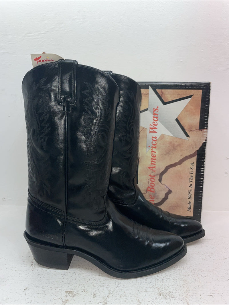 New Men’s Black Texas Brand Cowboy Boots. 5300 10.5 10 1/2 E E. 7-81