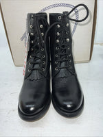 New Women’s Black A Jama Product Lace Up Cowboy Boots. 5110G 6.5 6 1/2. 18-10