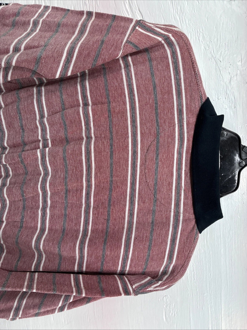 New Men’s Wrangler Pink Stripe Short Sleeve Polo Shirt Large DD-10