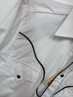 New Women’s H Bar C White Long Sleeve Pearl Snap 14.5 MM-11