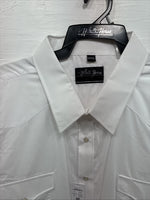 New Men’s White Horse White Shirt Sleeve Pearl Snap 4XL E-96