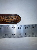New Red Genuine Leather Longhorn Tooled 32” Belt #82828 NN-60