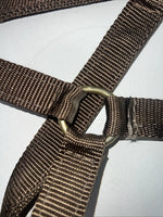 New Brown Nylon Full Horse Halter Gold Buckles NN-600