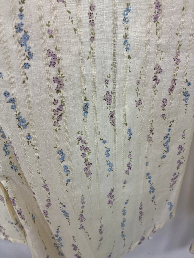 New Women’s White Horse Yellow Floral Long Sleeve Pearl Snap Medoum II-96