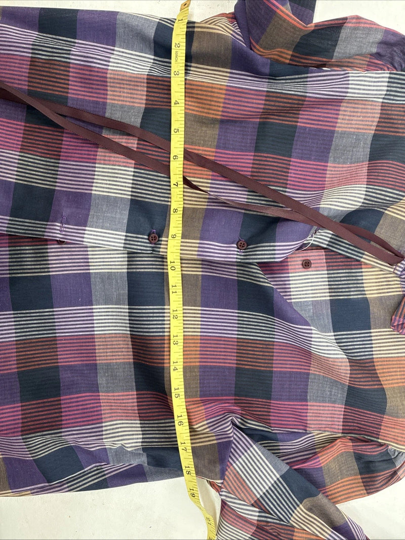 New Women’s Ranch & Town Plaid Long Sleeve Button Up Size 36 MM-128