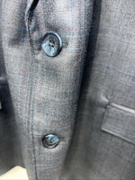 New Men’s Circle S Blue Plaid Suit Jacket 48R #25832 X-607