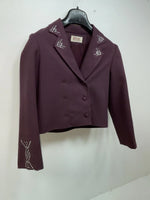 New Women’s Purple Cowboys Long Sleev Button Up Shirt S 3B-117