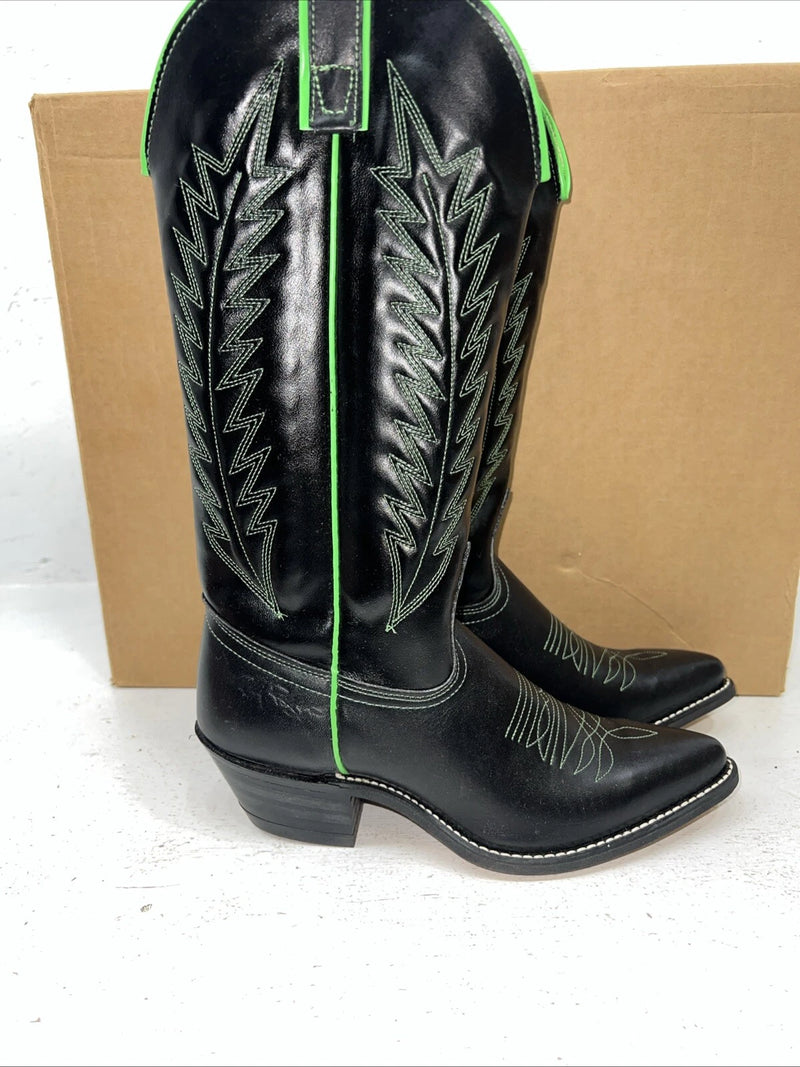 New Women’s Black And Green Kenny Rodger’s Cowboy Boots. 40314 6 M. 19-49