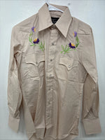 New Women’s Champion Western Tan Design Long Sleeve Pearl Snap 14.5 MM-38