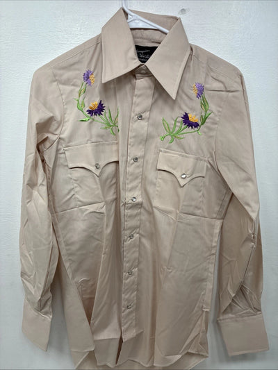 New Women’s Champion Western Tan Design Long Sleeve Pearl Snap 14.5 MM-38