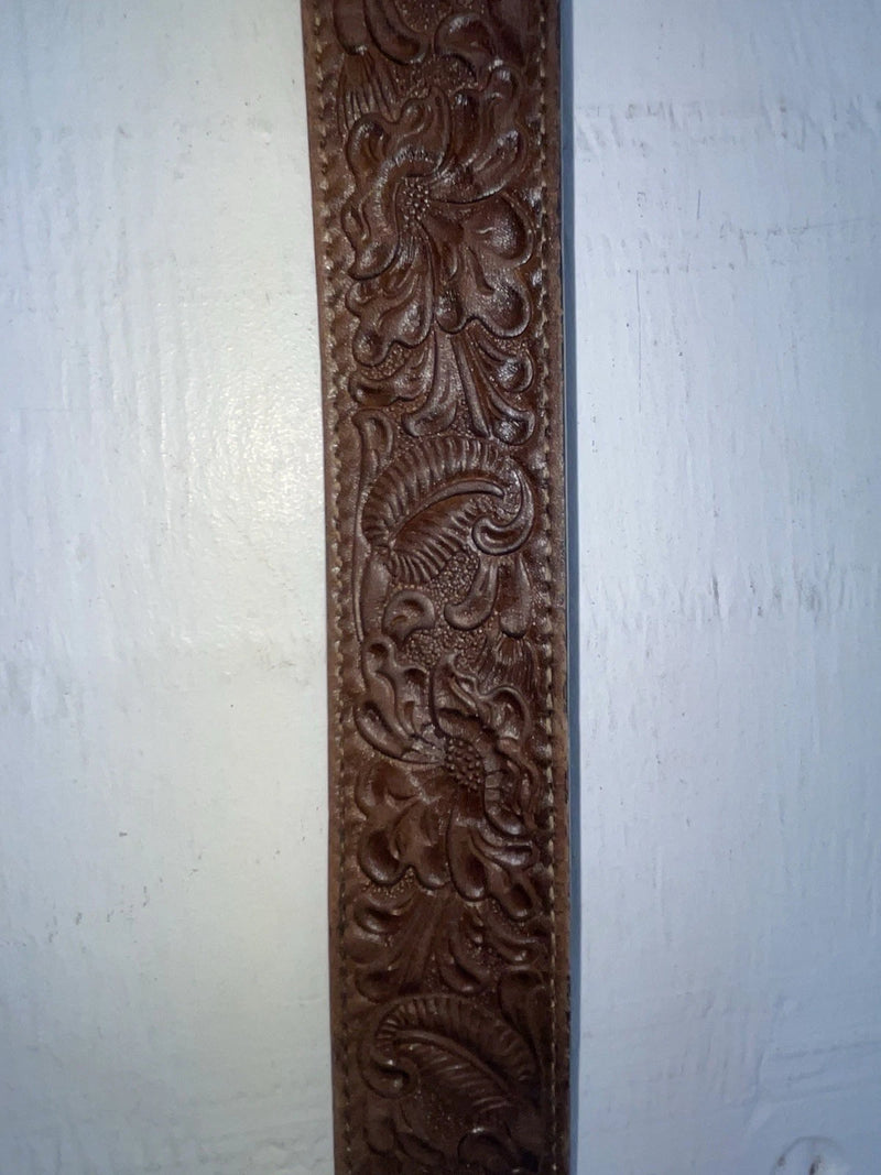 New Brown Genuine Leather Acme Tooled 29” Belt #6921 JJ-28