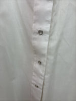 New Women’s American Rodeo White Embroidered Long Sleeve Pearl Snap 14 YY-133