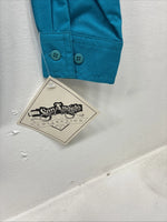 New Women’s San Angelo Blue Long Sleeve Button Up Medium MM-93