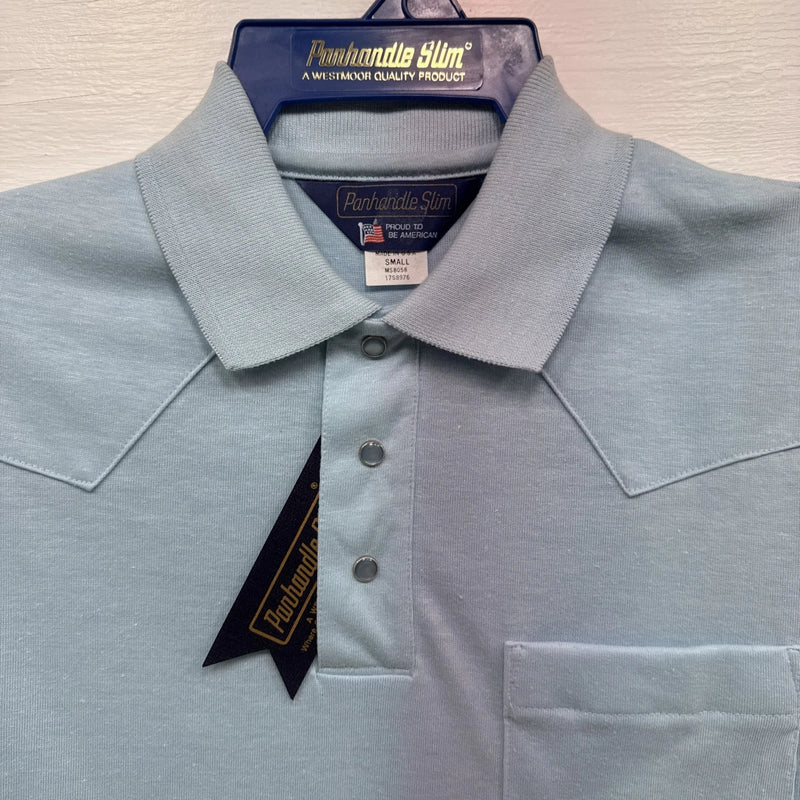 New Men’s Panhandle Slim Blue short sleeve polo Small B-59