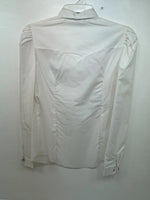 New Women’s White And Colored H Bar C Long Sleeve Button Up Shirt M 3B-87