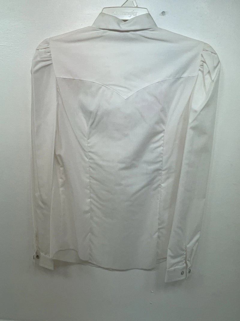 New Women’s White And Colored H Bar C Long Sleeve Button Up Shirt M 3B-87