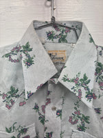 New Men’s Texson Blue Floral Long Sleeve Pearl Snap 14 X 32 Small V-65