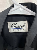 New Classix Black Long Sleeve Button Up English Shirt Small CC-9