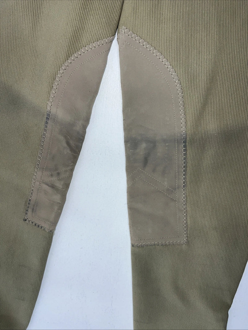 New Women’s Tan Tuff Rider Knee Patch English Breeches. 32 R 038283 D-51