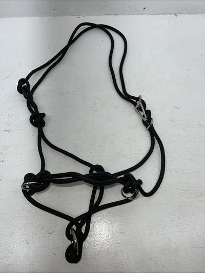 New Tough 1 Black Rope Halter Side Pull Combo #50-4000 H-502
