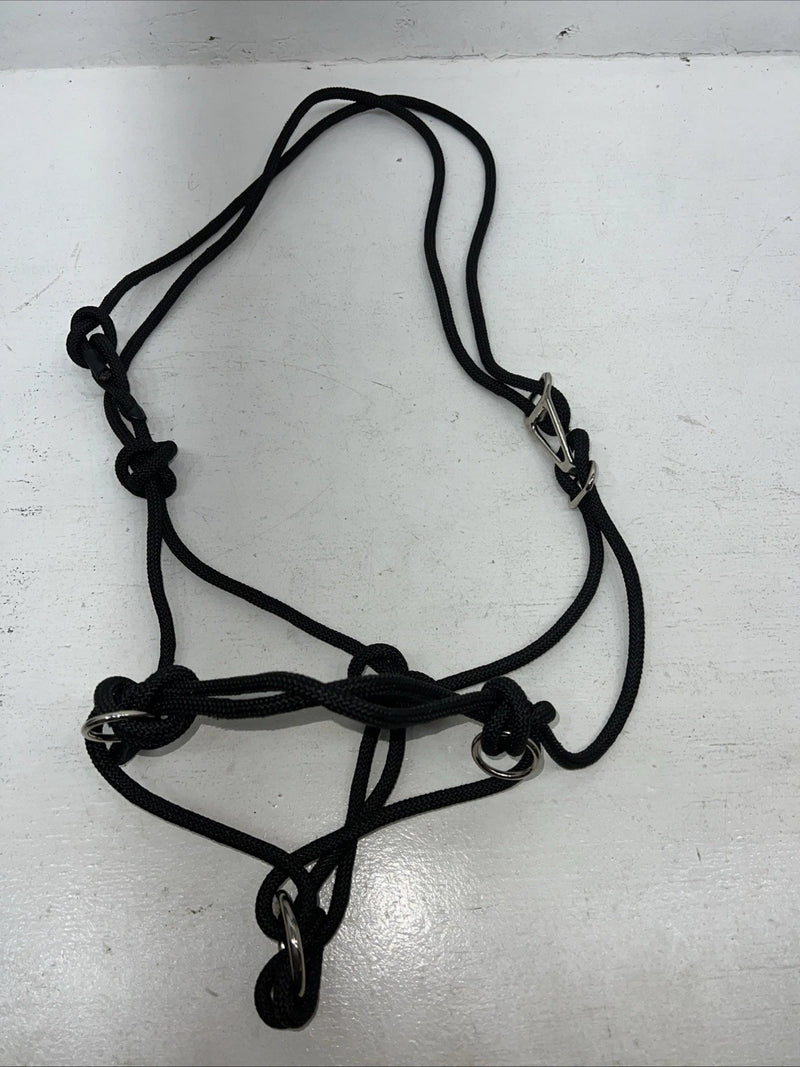 New Tough 1 Black Rope Halter Side Pull Combo #50-4000 H-502