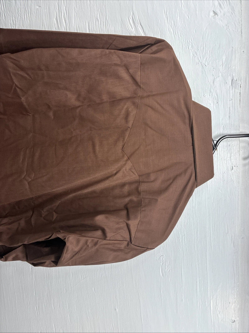 New Men’s H Bar C Brown Long Sleeve Square First Pearl Snap Medium M-60