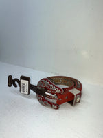 New Red Genuine Leather Nocona Silver Bling S Belt #N1330998 Z-82