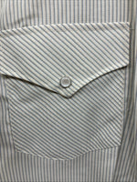 New Men’s White Horse Yellow Stripe Short Sleeve Pearl Snap Large CC-45