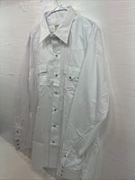 New Men’s Mesquite White Western Long Sleeve Pearl Snap 17.5 X 37 XL R-76
