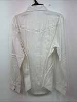 New Women’s Cumberland White Gem Long Sleeve Pearl Snap Large II-98