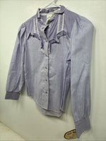 New Kids Kid Kountry Purple Designed Long Sleeve Pearl Snap Size 10 YY-57