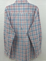 New Men’s ELY Cattleman White Multicolor Plaid Long Sleeve Button Up XL R-52