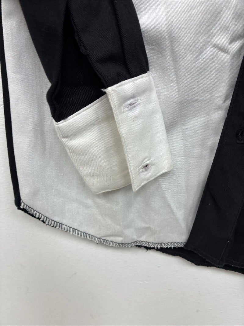 New Kids Cowboy Threads Black White Long Sleeve Button Up Size 10 TT-26