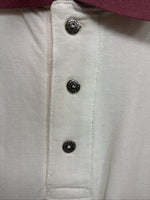 New Men’s GunSmoke White Pink Western Design Short Sleeve Polo XL R-77