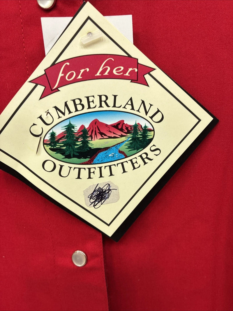 New Women’s Cumberland Red White Blue Short Sleeve Pearl Snap XL II-23