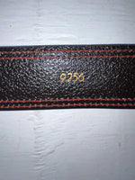 New Black Genuine Leather Red Stitching 32” Belt #9256 JJ-54