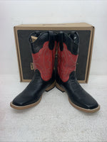 New Youth Black DBL Barrel Cowboy Boots. 4472001 4.5 4 1/2. 2-95