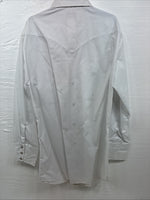 New Men’s H Bar C White Embroidered Long Sleeve Pearl Snap 15.5 Medium K-58