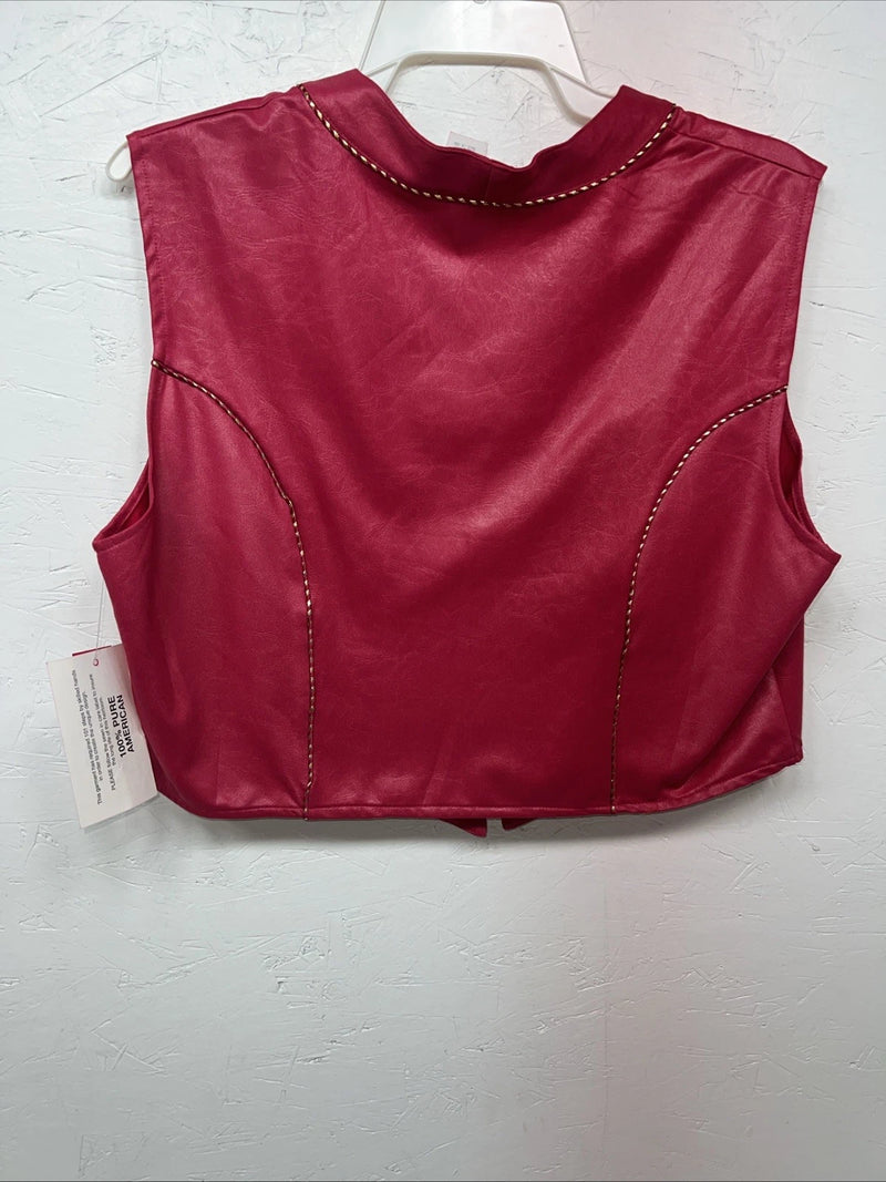 New Women’s 1849 Authentic Ranchwear Pink Western Show Vest Large WW-63