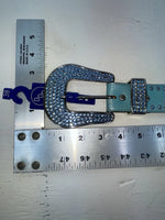New Blue Genuine Leather 3D Blue Bling 38” Belt #667 JJ-90