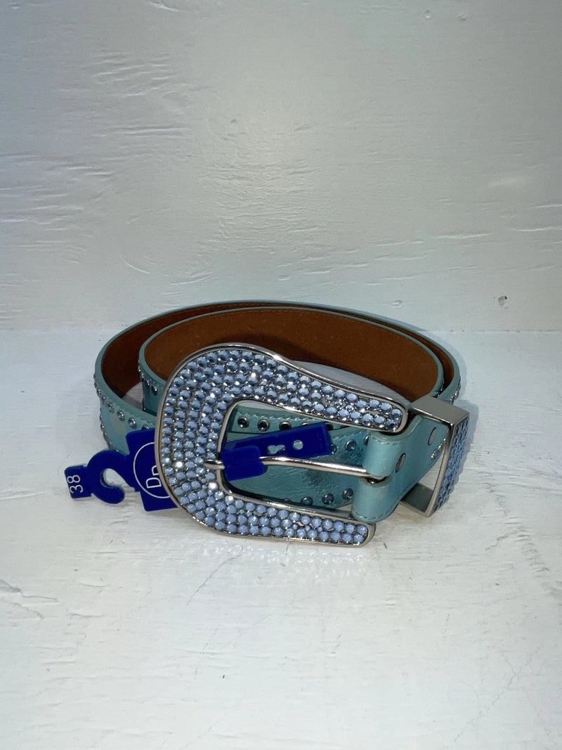 New Blue Genuine Leather 3D Blue Bling 38” Belt #667 JJ-90